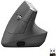 Logitech MX Vertical Advanced Ergonomic Mouse - Optical - Cable/Wireless - Bluetooth/Radio Frequency - Graphite - 1 Pack - USB T