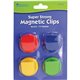 Learning Resources Super Strong Magnetic Clips Set - 1.5" Diameter - 50 Sheet Capacity - for Whiteboard, Folder - 4 / Pack - Ass