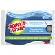 Scotch-Brite No Scratch Scrub Sponges - 2.8" Height x 4.5" Width x 4.5" Length x 590 mil Thickness - 3/Pack - Blue