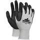Memphis Nitrile Coated Knit Gloves - Large Size - Gray, Black - Knit Wrist, Comfortable, Durable, Cut Resistant, Seamless, Spill