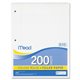 Mead Notebook Filler Paper - Letter - 200 Sheets - Spiral - 0.31" Ruled - Ruled Red Margin - 16 lb Basis Weight - Letter - 8 1/2