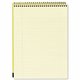Mead Premium Wirebound Legal Pads - 70 Sheets - Spiral - 20 lb Basis Weight - 8 1/2" x 11 3/4" - Canary Paper - NavyBoard Cover 