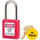 Master Lock Danger Red Safety Padlock - 0.25" Shackle Diameter - Red - 6 / Pack