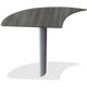 Mayline Medina - Curved Desk Extension - 1" Work Surface, 28" x 47"29.5" - Beveled Edge - Material: Steel - Finish: Gray, Lamina