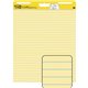 Post-it Self-Stick Easel Pads with Faint Rule - 30 Sheets - Stapled - Feint Blue Margin - 18.50 lb Basis Weight - 25" x 30" - Ye