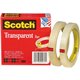 Scotch Transparent Tape - 1/2"W - 72 yd Length x 0.50" Width - 3" Core - Long Lasting, Moisture Resistant, Stain Resistant - For