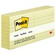 Post-it Lined Notes - 600 x Canary Yellow - 3" x 3" - Square - 100 Sheets per Pad - Ruled - Yellow - Paper - Self-adhesive, Repo