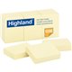 Highland Self-Sticking Notepads - 1200 - 1.50" x 2" - Rectangle - 100 Sheets per Pad - Unruled - Yellow - Paper - Self-adhesive,