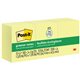 Post-it Greener Notes - 1200 - 1.50" x 2" - Rectangle - 100 Sheets per Pad - Unruled - Yellow - Paper - Self-adhesive, Repositio