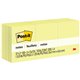 Post-it Notes Original Notepads - 1.38" x 1.88" - Rectangle - 100 Sheets per Pad - Unruled - Canary Yellow - Paper - Self-adhesi
