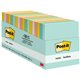 Post-it Notes Cabinet Pack - 3" x 3" - Square - 100 Sheets per Pad - Unruled - Fresh Mint, Aqua Splash, Sunnyside, Papaya Fizz, 