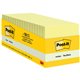 Post-it Notes Cabinet Pack - 1620 - 3" x 3" - Square - 90 Sheets per Pad - Unruled - Canary Yellow - Paper - Self-adhesive, Repo