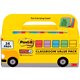 Post-it Super Sticky Notes Bus Cabinet Pack - 3" x 3" - Square - 65 Sheets per Pad - Iris, Electric Blue, Evergreen, Yellow, Can