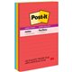 Post-it Notes Original Lined Notepads -Playful Primaries Color Collection - 270 - 4" x 6" - Rectangle - 90 Sheets per Pad - Rule