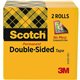 Scotch Permanent Double-Sided Tape - 1/2"W - 25 yd Length x 0.50" Width - 1" Core - Acrylate - 3 mil - Permanent Adhesive Backin