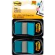 Post-it Flags - 100 x Blue - 1" x 1.75" - Rectangle - Unruled - Blue - Removable, Tab - 100 / Pack