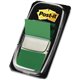 Post-it Green Flag Value Pack - 600 x Green - 1" x 1.75" - Rectangle - Unruled - Green - Removable, Writable - 12 / Box
