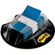 Post-it Flags in Desk Grip Dispenser - 200 - 1" x 1.75" - Rectangle - Unruled - Blue - Removable, Self-adhesive - 200 / Pack