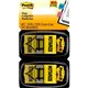 Post-it Message Flags - 100 - 1" x 1.75" - Arrow, Rectangle - Unruled - "Notarize" - Yellow - Removable, Self-adhesive - 100 / P