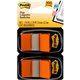 Post-it Flags - 100 x Orange - 1" x 1.75" - Rectangle - Unruled - Orange - Removable, Tab - 100 / Pack