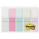 Post-it Printed Flags - 100 x Assorted Pastel - 0.50" x 1.75" - 20 Sheets per Pad - Green, Pink, Blue - Self-adhesive, Sticky, R