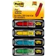 Post-it Message Flags - 30 x Yellow, 30 x Blue, 30 x Red, 30 x Green - 0.50" x 1.75" - Rectangle, Arrow - Unruled - "SIGN HERE" 