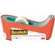 Scotch Desktop Tape Dispenser - 1" Core - Non-skid Base, Weighted Base - Coral - 1 Each