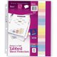 Avery Tabbed Sheet Protectors - 10 x Sheet Capacity - For Letter 8 1/2" x 11" Sheet - 3 x Holes - Ring Binder - Top Loading - Cl