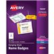 Avery Hanging-Style Name Badges - 4" x 3" - 100 / Box - Printable, Durable, Micro Perforated, PVC-free - White