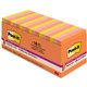 Post-it Super Sticky Dispenser Notes - Energy Boost Color Collection - 3" x 3" - Rectangle - Vital Orange, Tropical Pink, Sunnys