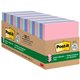 Post-it Greener Dispenser Notes - 3" x 3" - Square - 100 Sheets per Pad - Positively Pink, Fresh Mint, Moonstone - Paper - Self-