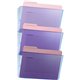 Officemate Blue Glacier Wall File, 3/Box - 15" Height x 13" Width x 4.1" Depth - Stackable - Transparent Blue - Plastic - 3 / Pa