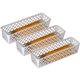 Officemate Achieva Long Supply Basket, 3/PK - 3.4" Height x 10.1" Width x 3.6" Depth - Compact, Stackable, Storage Space - White