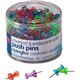 Officemate Translucent Pushpins - 0.5" Length x 0.3" Diameter - 200 / Pack - Assorted - Steel