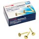 Officemate Round Head Fasteners - 1" Shank - 0.38" Head - 100 / Box - Brass