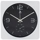 Alba Wall Clock - Analog - Quartz - Black Main Dial - White/Plastic Case - Modern Style