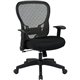 Office Star Deluxe R2 Space Grid Back Chair - Black Mesh Fabric, Memory Foam Seat - Black Back - Mid Back - 5-star Base - Armres