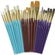 Creativity Street Deluxe Brush Assortment - 24 Brush(es) Natural Wood - Aluminum Ferrule