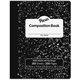 Pacon Composition Book - 100 Sheets - 200 Pages - Wide Ruled - 0.38" Ruled - Red Margin - 9.75" x 7.5" x 0.1" - White Paper - Bl