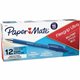 Paper Mate Flexgrip Ultra Retractable Pens - Medium Pen Point - Refillable - Retractable - Blue - Rubber Barrel - 1 Dozen