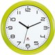 Alba Wall Clock - Analog - Quartz - White Main Dial - Green - Classic Style