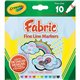 Crayola Bright Fabric Markers - Fine Marker Point - Black, Blue, Brown, White, Gray, Lime, Pink, Red, Teal, Yellow - 10 / Set