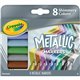 Crayola 8-color Metallic Markers - Cobalt Blue, Green Machine, Slick Silver, Copper Mine, Gold Ingot, Purple Steel, Black Iron, 
