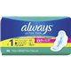 Always Ultra Thin Regular Pads with Wings - WithWings - 36 / Pack - Absorbent, Anti-leak, Unscented, Comfortable