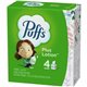 Puffs Plus Lotion Facial Tissues - 2 Ply - White - Soft, Strong - For Face, Skin, Multipurpose - 56 Per Box - 4 / Pack