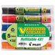 Pilot BeGreen Refillable VBoard Dry-erase Marker - Broad Marker Point - Chisel Marker Point Style - Refillable - Orange, Green, 