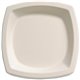 Solo Bare 6-7/10" Eco-Forward Square Plates - Bare - Microwave Safe - Ivory - Bagasse Body - 125 / Pack