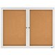 Quartet Enclosed Bulletin Board for Indoor Use - 36" Height x 48" Width - Brown Natural Cork Surface - Hinged, Self-healing, Sha