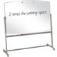 Quartet Large Reversible Total Erase Mobile Easel - 72" (6 ft) Width x 48" (4 ft) Height - White Surface - Neutral Metal Frame -