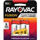 Rayovac 9-Volt Fusion Advanced Alkaline Batteries - For Multipurpose - 9 V DC - 2 / Pack